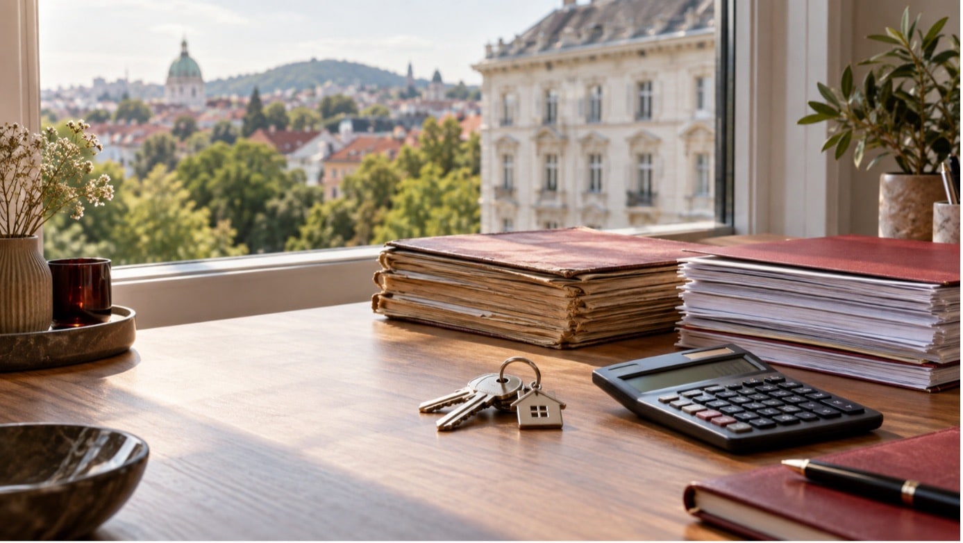 Schlüssel, Rechner und Unterlagen als Symbol für die Immobilienertragsteuer auf Altvermögen ab 2027